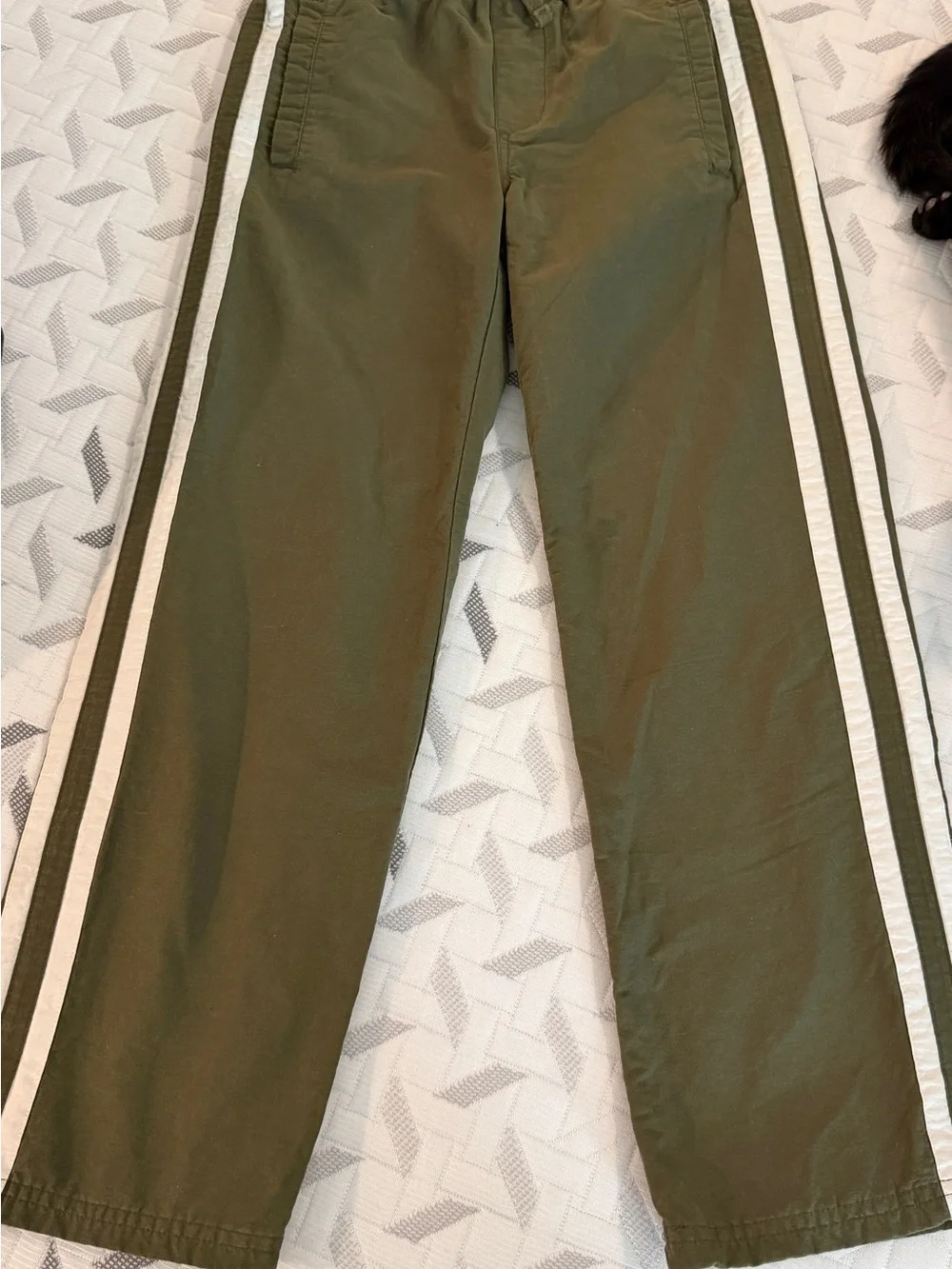 Gymboree Olive Green Stripe Side-Panel Pants